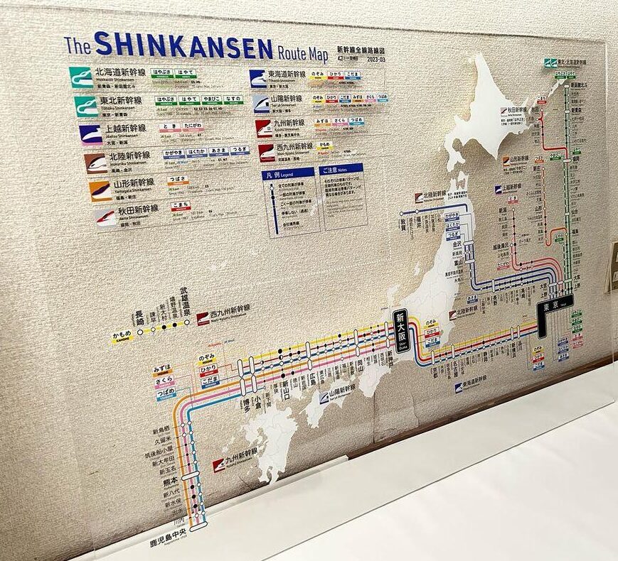 新幹線路線図パネル全体